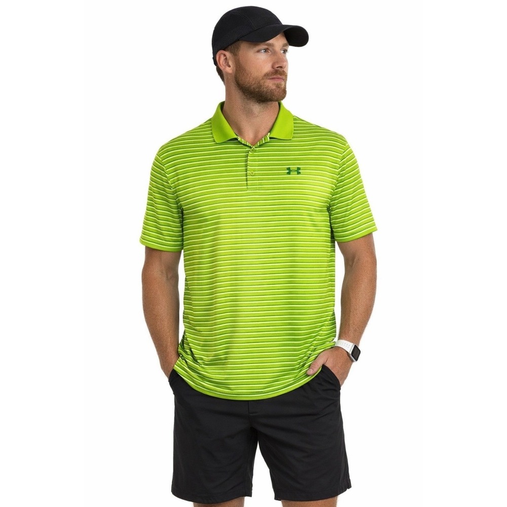 Under Armour HeatGear Polo Shirt Green Men's Large